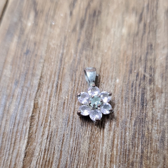 Crystal‎ Flower Pink Shine Pendant Floral Cottagecore Glam P310 - Picture 1 of 2